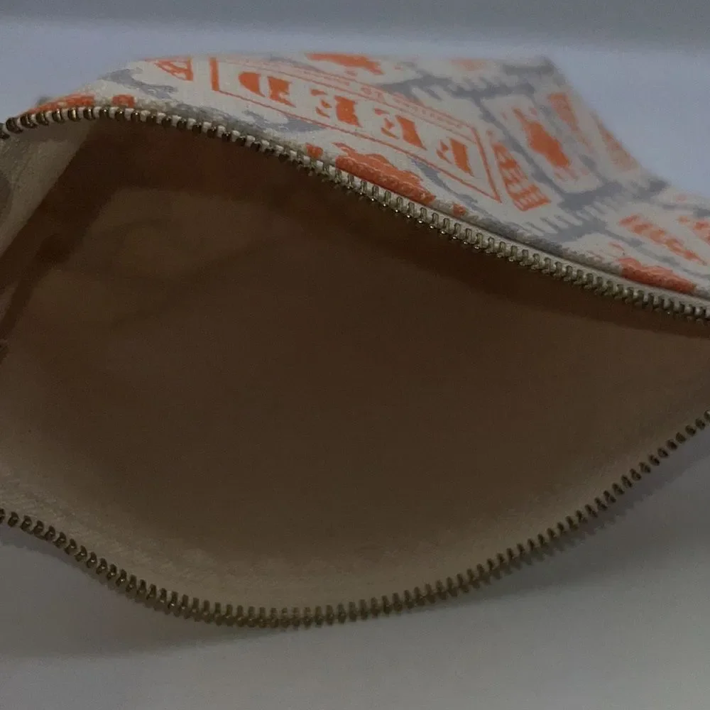 THE FEED PROJECT Orange and Grey Zip Pouch Cosmetic Bag